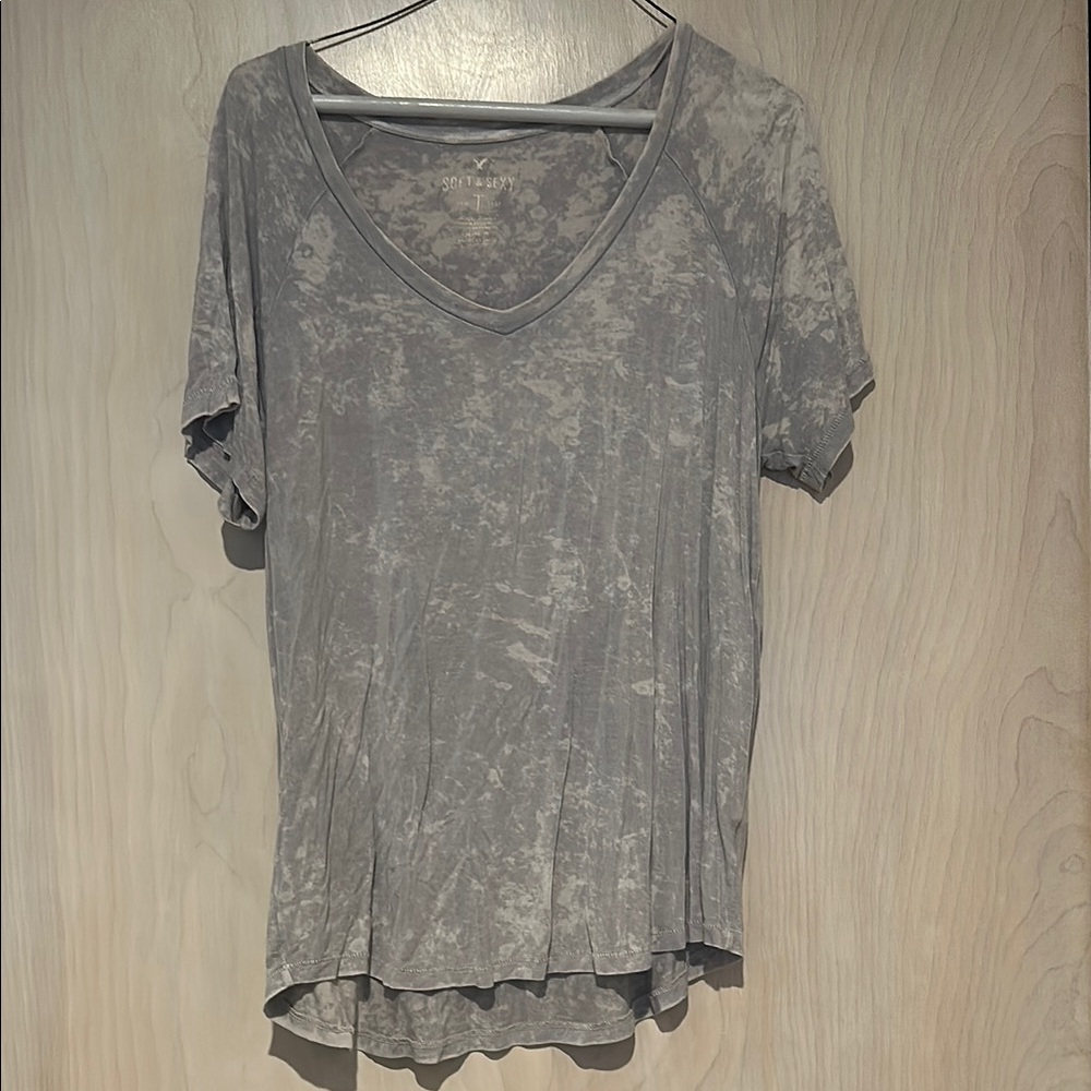 American Eagle Soft and Sexy purple and White Women's Top